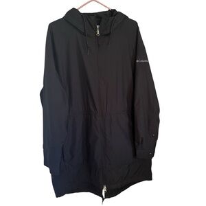 Columbia Black Hooded Lightweight Raincoat